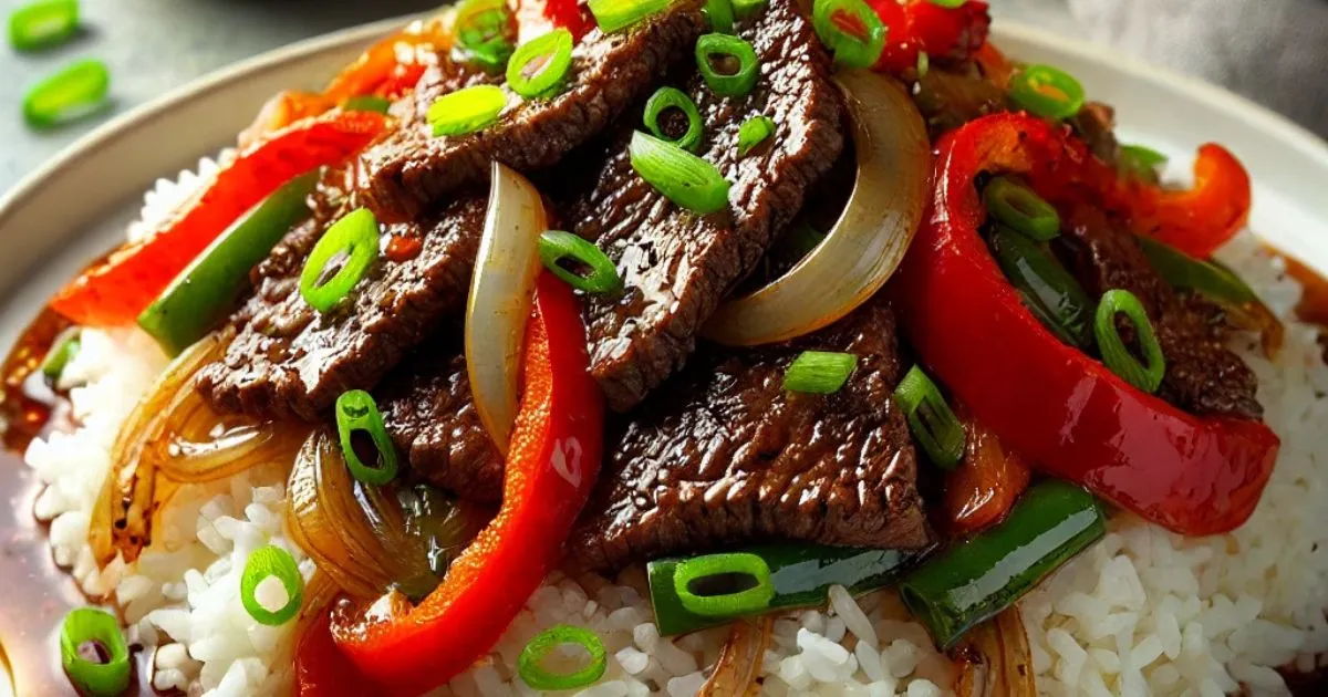 beef pepper steak with rice