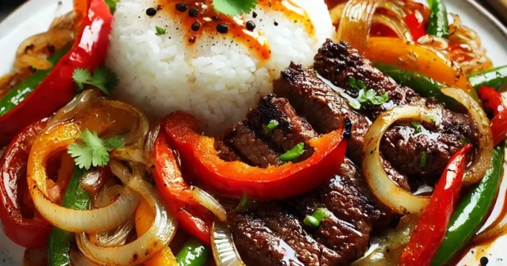 Beef Pepper Steak with Rice