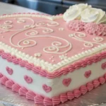 Perfectly Frosted Heart-Shaped Cake for Valentine’s Day