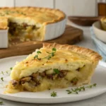 Classic Passover Potato Pie served on a festive table with traditional side dishes.