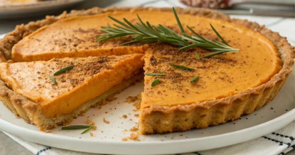 Vegetarian Sweet Potato Passover Pie with aromatic spices, perfect for a flavorful holiday dish.