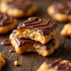 Cheez It peanut butter and chocolate obsession treats, showcasing crunchy Cheez It crackers coated in creamy peanut butter and rich chocolate