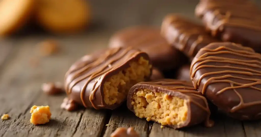 Delicious recipe for Cheez It peanut butter and chocolate treats, featuring Cheez It crackers layered with creamy peanut butter, coated in rich chocolate, and drizzled with extra chocolate